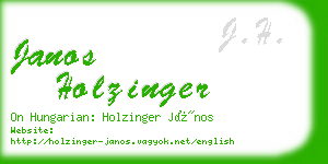 janos holzinger business card